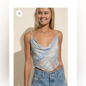 Blue Patterned Women's Top